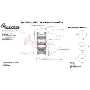 Podgrzewacz SPAWAK do pompy ciepła 800 L